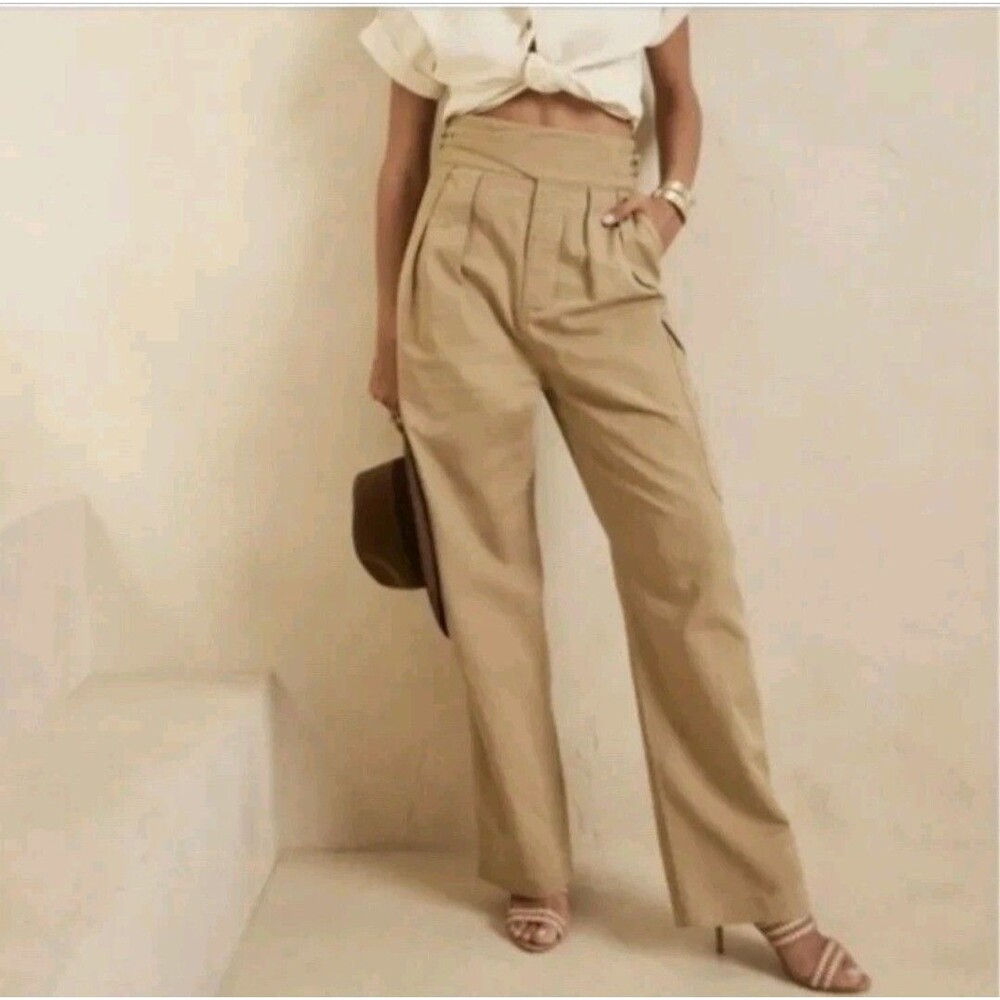 Banana Republic Women's Heritage Explorer Belted Pants Sz 12 Utilitarian Khaki